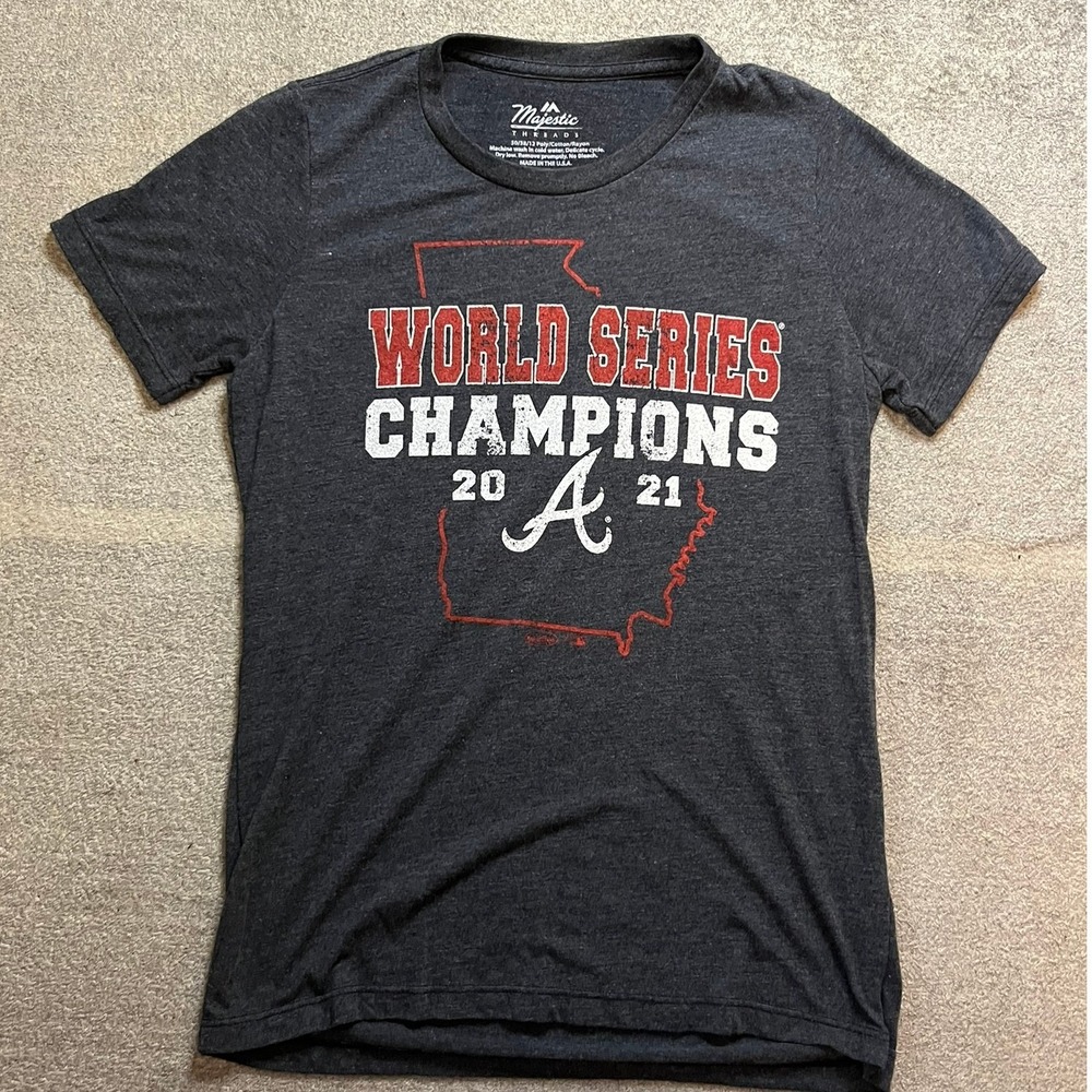 Majestic Threads Atlanta Braves 2021 World Series Champs Roster T-Shirt M MLB